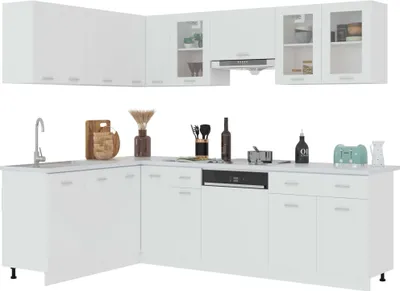 Produktbild von 11-tlg. Küchenzeile Lyon Weiß Holzwerkstoff