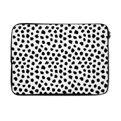 Produktbild von MuchoWow® Laptop Hülle 13 Zoll Polka dots - Schwarz und Weiß - Muster Laptoptasche - Laptophülle - Sleeve - Rundumschutz