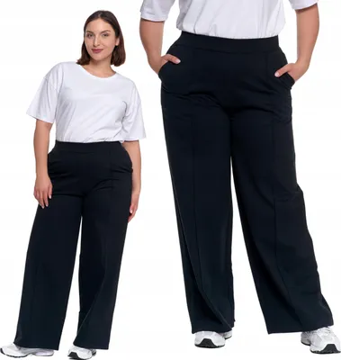 Produktbild von Damenhose mit weitem Bein Elegante Jogginghose Hohe Leibhöhe MORAJ XXL