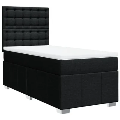 Produktbild von vidaXL Boxspringbett mit Matratze Schwarz 100x200 cm Stoff