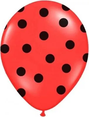 Immagine prodotto di palloncini rossi da 14'' con puntini neri, 1 pz.