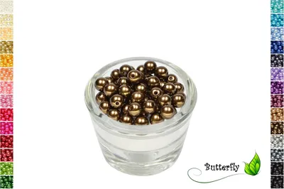 Produktbild von 50 Wachsperlen 8mm, Farbe:braun 870