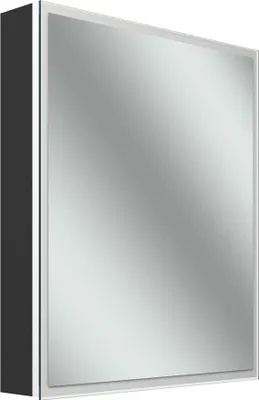 Image de Schneider GLOW D2W armoire de toilette, 1 porte 60cm, charnières à gauche, 613x136x736mm, éclairage circulaire, Dim2Warm, 218.062.01.44