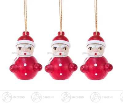 Produktbild von Baumschmuck Behang Weihnachtsmanntrio  Höhe ca 3 cm NEU