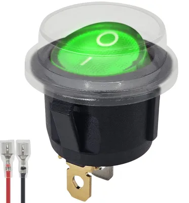 Produktbild von ProRide Wippschalter KCD2-220 ON-OFF 3-polig Einbau Ø20mm 250V/6A Grün