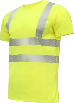 Produktbild von Högert Technik - JURAL II Warnschutz PolyBaumwolle-T-Shirt gelb 4XL (60) | Warnweste Reflektierend Warnweste Atmungsaktiv Leicht Kurzarmshirt Kurzarm Arbeitskleidung Sichtbarkeit Hemden