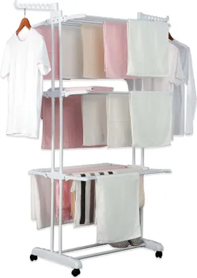 Produktbild von Herzberg HG-8034WHT: Beweglicher Kleiderständer - Weiß