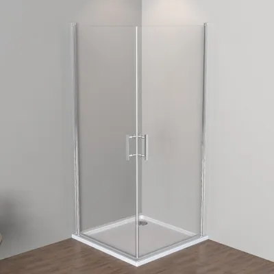 Produktbild von LEMMO Eckeinstieg Duschkabine, Pendeltür 6 mm ESG Glas, mit NANO Beschichtung Höhe 185cm Duschkabine