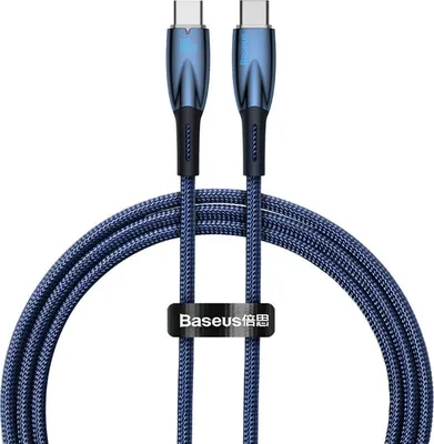 Produktbild von Baseus Glimmer Series Schnellladekabel USB-C zu USB-C 480Mb/s PD 100W blau (2m)