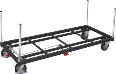 Produktbild von VARIOfit Rungenwagen Gummibereifung 500kg Tragkraft 1305x805mm Anthrazitgrau RAL 7016