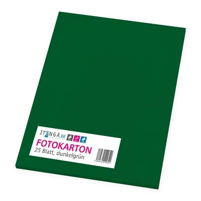 Produktbild von itenga Fotokarton - A4 300 g/qm dunkelgrün 25 Blatt