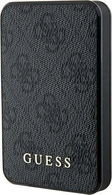 Produktbild von Guess Powerbank 15W Gupb5Lp4Gegk 5000Mah Schwarz/Schwarz 4G Leder Metall Logo