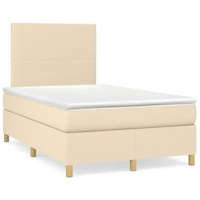 Produktbild von vidaXL Boxspringbett mit Matratze Creme 120x200 cm Stoff