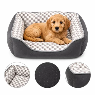Produktbild von Hundebett und Katzenbett 50x50 cm – Weiches, Warmes Haustierbett mit Hohem Rand