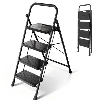 Produktbild von Sekey Trittleiter 2 Stufen Klappbar – Rutschsichere 36 cm XXL Trittstufen, bis 150 kg