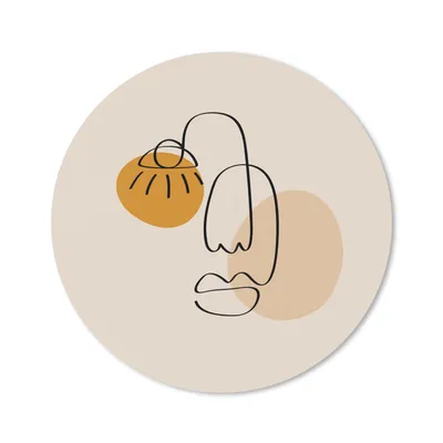 Produktbild von MuchoWow® Mauspad Mousepad Minimalismus - Pastell - Gesicht 30x30 cm - Mousepads - Maus Mat - Pad - Mausunterlage - Tischunterlage - Schreibtischmatten