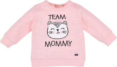 Produktbild von BONDI Baby Langarmshirt "Kätzchen" 93701 - Apricot / Schwarz | Pullover Größe: 74