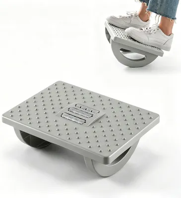 Produktbild von Fußstütze mit Massagefunktion, rutschfest, ergonomisch, grau, für das Homeoffice
