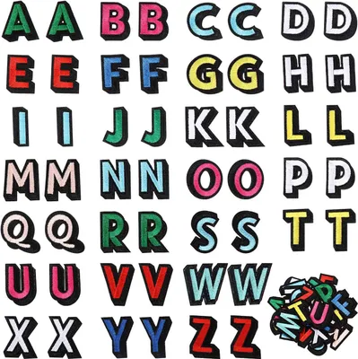 Produktbild von Applikation Buchstaben-Aufnäher zum Aufbügeln, Nähen, Alphabet-Buchstaben-Aufnäher, bestickter Aufnäher, Buchstabe A-Z, für Hüte, Jacken, Hemden, Nähp
