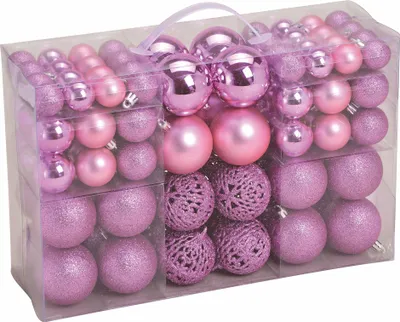 Produktbild von Weihnachtskugeln bruchsicher - 100pcs 3/4/6cm - Farbe: ROSA