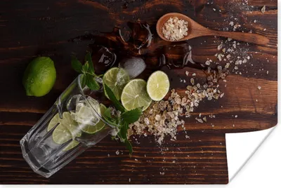 Produktbild von MuchoWow® Poster Cocktail - Obst - Limette 60x40 cm - Schlafzimmerdekoration
