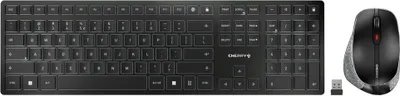 Produktbild von CHERRY DW 9500 SLIM, Kabellos, RF Wireless + Bluetooth, Scherenschalter, QWERTY, Schwarz, Grau, Maus enthalten