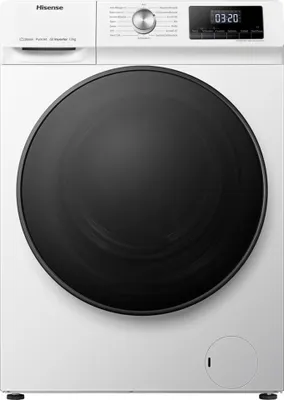 Produktbild von Hisense WFQA1214EVJM Waschmaschine 12 kg , 1400 U/min., Durable Inverter, Aqua Stop, Dampf, Nachlegefunktion, Kindersicherung, weiß