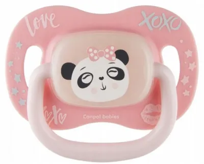 Zdjęcie produktu dla Canpol, Smoczek silikonowy, symetryczny 0-6m, panda EXOTIC 34/920