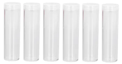 Productafbeelding van Transparante kunststof muntbuisjes, 10 stuks, voor 25 mm munten
