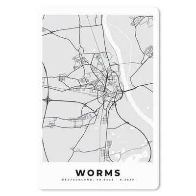 Produktbild von MuchoWow® Mauspad Mousepad Karte - Worms - Karte - Deutschland 18x27 cm - Mousepads - Maus Mat - Pad - Mausunterlage