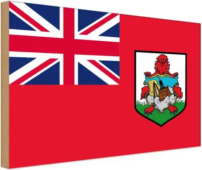 Produktbild von vianmo Holzschild 20x30 cm Bermudas Bermuda Flagge Fahne Wappen