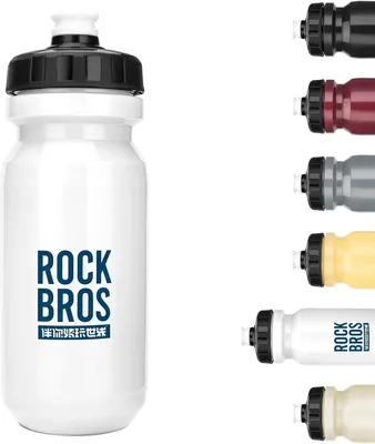 Zdjęcie produktu dla Butelka na wodę ROCKBROS do roweru, 600 ml, butelka sportowa, niekapąca, butelka na wodę do jazdy na rowerze, na kemping, na siłownię, na wędrówki, biała