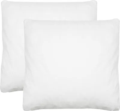 Two white pillows are shown side-by-side against a white background.