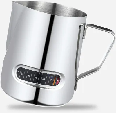 Obrázok produktu pre 12/20oz nádoba na napenenie mlieka s teplotným displejom Nerezový hrnček na napenenie mlieka pre Latte Art Barista