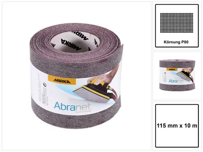 Produktbild von Mirka ABRANET Schleifpapier Rolle 115mm x 10m P80 Schleifrolle Klett ( 545BY001803R )