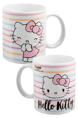Produktbild von Hello Kitty Tasse - Stripes - Kaffeebecher aus Porzellan 320 ml