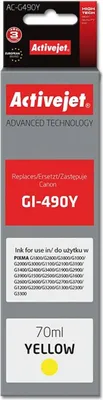 Produktbild von Activejet AC-G490Y Tintenpatrone (Ersatz für Canon GI-490Y; Höchst; 70 ml; 7000 Seiten  gelb)