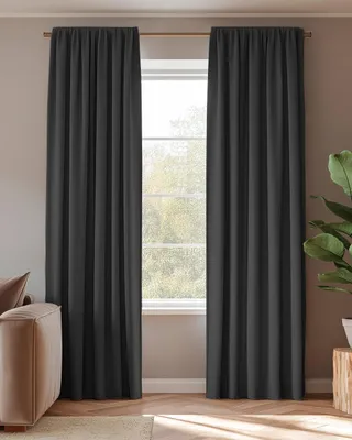Produktbild von Fertigvorhang HOOMstyle - Blickdicht - Vorhang mit Kräuselband - 140x270 cm - Schwarz