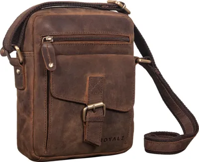 Produktbild von ROYALZ "Knoxville" kleine Ledertasche Herren Vintage Männer Umhängetasche Mini Messenger Bag Schultertasche klein