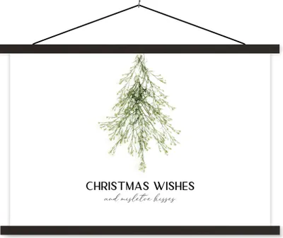 Produktbild von MuchoWow® Textilposter Weihnachten - Weihnachtsbaum - Zitat 150x100 cm mit schwarzem Rahmen - Schlafzimmer