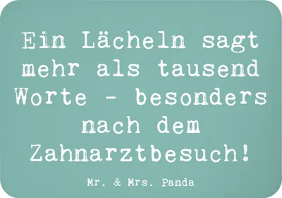 Produktbild von Mr. & Mrs. Panda magnet Spruch Zahnärztin Lächeln - Meeresbrise - Geschenk, Freude, Geschenke für, Beruf, Kühlschrankmagnet, Zahnmedizin, personalisierte, wandmagnet
