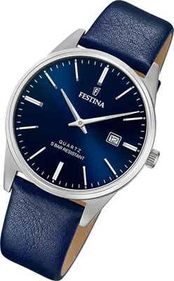 Produktbild von Festina Elegant Armband-Uhr Herren F20512/3 Leder Uhr blau Klassik UF20512/3