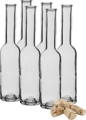 Zdjęcie produktu dla Butelka szklana 200ml Lejek przezroczysty z korkiem BIOWIN