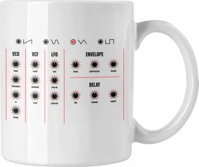 Produktbild von Trendation - Synthesizer DJ Geschenk Tasse Musik Techno Nerd Analog Musiker Modular Geschenkidee (Weiß)