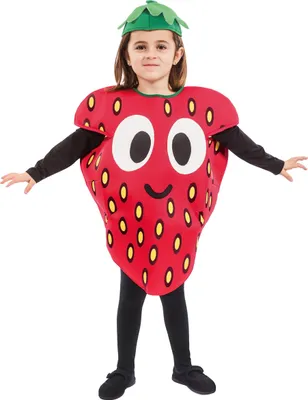 Produktbild von Hübsche Erdbeere Kinderkostüm für Karneval bunt - 98/104 (3-4 Jahre)