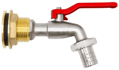 Produktbild von VARIOSAN Regentonnendurchführung + Kugelauslaufhahn Set 14702, 3/4", Messing