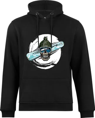 Produktbild von Cotton Prime® Kapuzensweatshirt Skull on Snowboarding XL schwarz