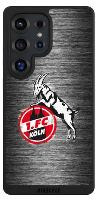 Produktbild von NIVOCASE Handyhülle für Samsung Galaxy S25 Ultra Hülle NIVOpure Case Schwarz 1. FC Köln Metallic Look Offizielles Lizenzprodukt