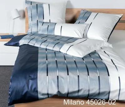 Produktbild von Janine Mako-Satin Kissenhülle Kiss.  40x80 1 teilig  MILANO 45026-02-602 nachtschattenblau perlblau