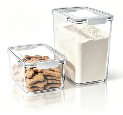 Aufbewahrungsboxen mit Deckel, 2er-Set (6 l + 10 l), luftdicht, stapelbar, PET